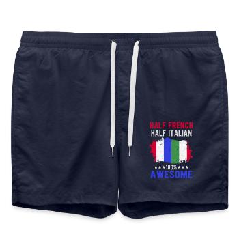 Moitié Français moitié italien - Short de bain - bleu marine - Devant - AI Model Male 185 light (185cm)