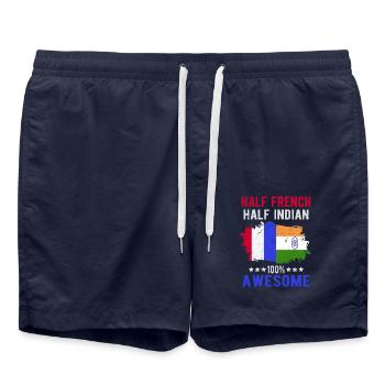 Moitié Français moitié Indien - Short de bain - bleu marine - Devant - AI Model Male 185 light (185cm)