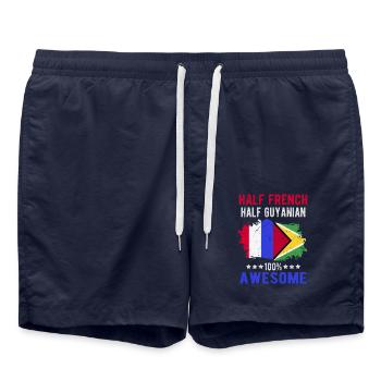Moitié Français moitié guyanais - Short de bain - bleu marine - Devant - AI Model Male 185 light (185cm)