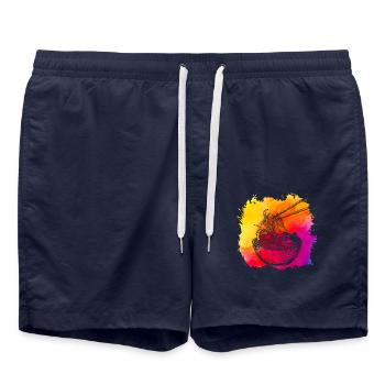 Ramen Retro - Swim Trunks - french navy - Front - AI Model Male 185 light (185cm)