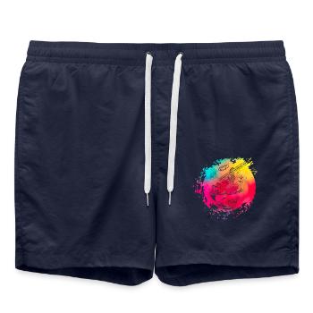 Ramen Retro - Swim Trunks - french navy - Front - AI Model Male 185 light (185cm)