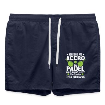 Pas accro au padel juste relation sérieuse - Short de bain - bleu marine - Devant - AI Model Male 185 light (185cm)