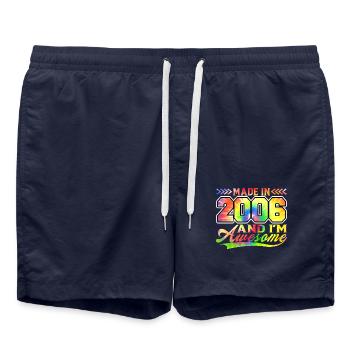 Made In 2006 Und Ich Bin Awesome Tie Dye Bunte - Badeshorts - French Navy - Vorne - AI Model Male 185 light (185cm)
