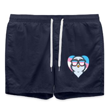 Cadeau pingouin transsexuel transgenre - Short de bain - bleu marine - Devant - AI Model Male 185 light (185cm)