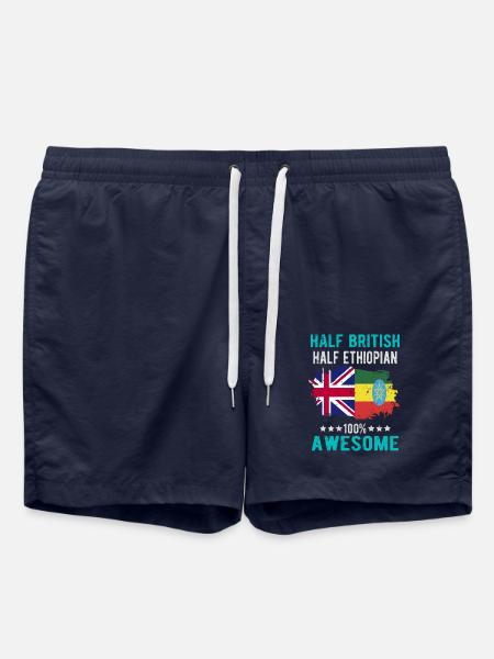 Half British Half Ethiopian - Swim Trunks - french navy