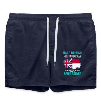 Half British Half Indonesian - Swim Trunks - french navy - Front - AI Model Male 185 light (185cm)