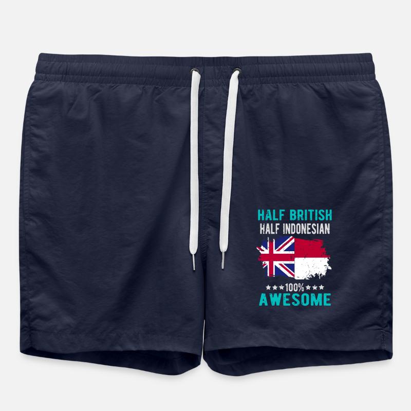 Half British Half Indonesian - Swim Trunks - french navy