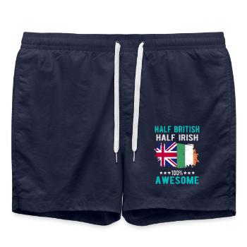 Halb Brite Halb Ire - Badeshorts - French Navy - Vorne - AI Model Male 185 light (185cm)