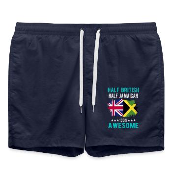 Half British Half Jamaican - Swim Trunks - french navy - Front - AI Model Male 185 light (185cm)