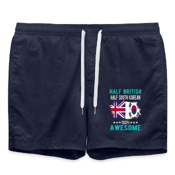 Moitié Britannique moitié Sud-Coréens - Short de bain - bleu marine - Devant - AI Model Male 185 light (185cm)