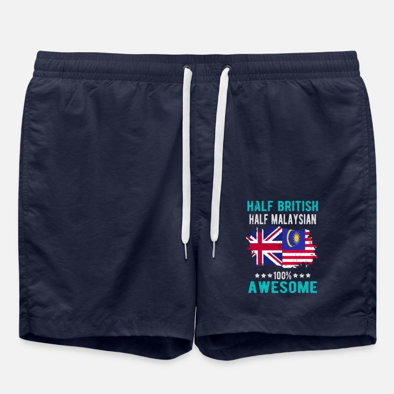Half British Half Malaysian - Swim Trunks - french navy