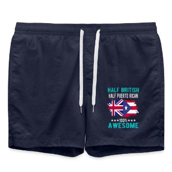 Moitié britannique moitié portoricain - Short de bain - bleu marine - Devant - AI Model Male 185 light (185cm)
