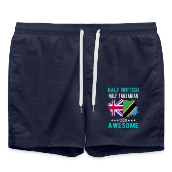 Moitié britannique moitié tanzanien - Short de bain - bleu marine - Devant - AI Model Male 185 light (185cm)