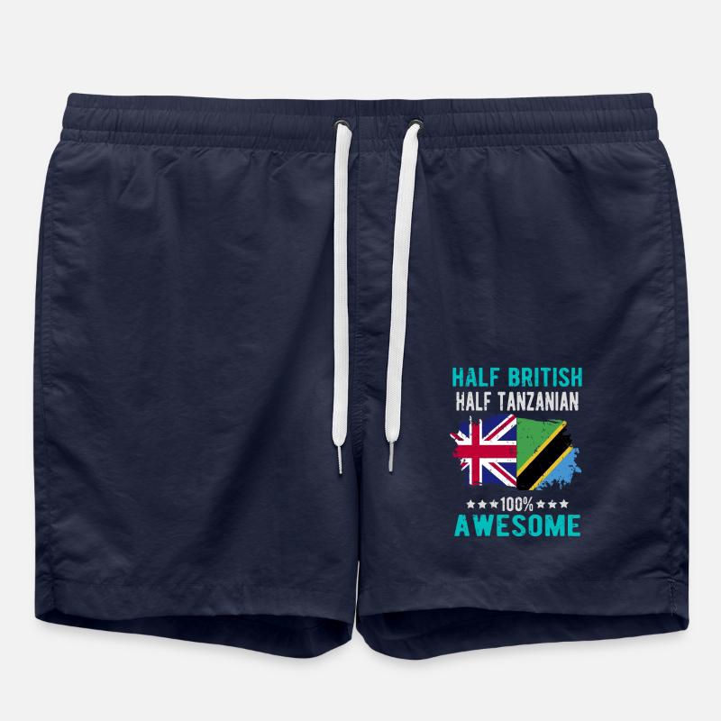 Half British Half Tanzanian - Swim Trunks - french navy