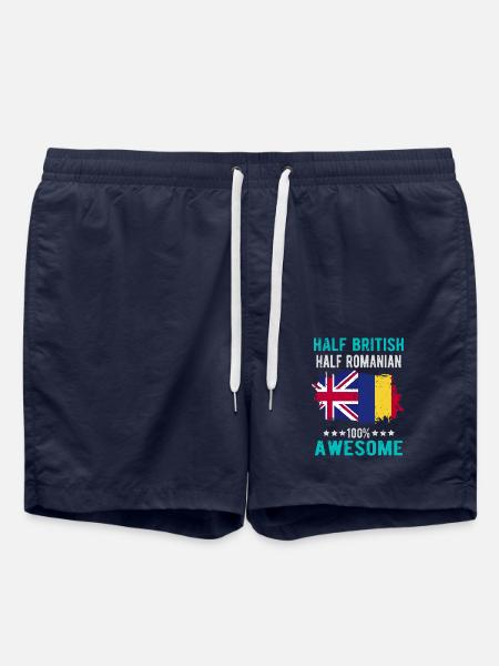 Half British Half Romanian - Swim Trunks - french navy