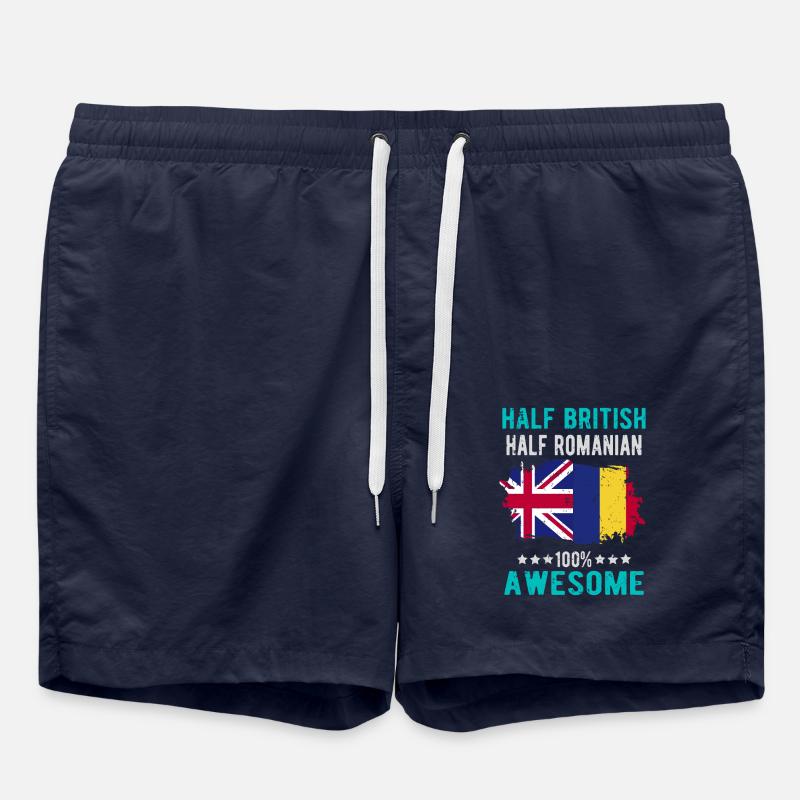 Half British Half Romanian - Swim Trunks - french navy