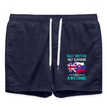 Half British Half Slovak - Swim Trunks - french navy - Front - AI Model Male 185 light (185cm)