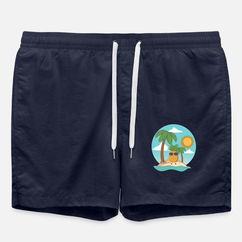 Ani sur l’île ananas été - Short de bain - bleu marine