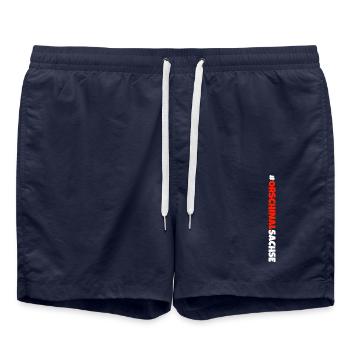 Erzgebirge meine Heimat - Badeshorts - French Navy - Vorne - AI Model Male 185 light (185cm)