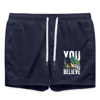 You Become What You Believe für jeden Träumer - Badeshorts - French Navy - Vorne - AI Model Male 185 light (185cm)