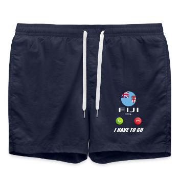 Les Fidji appellent aux drapeaux Lusiger en disant - Short de bain - bleu marine - Devant - AI Model Male 185 light (185cm)