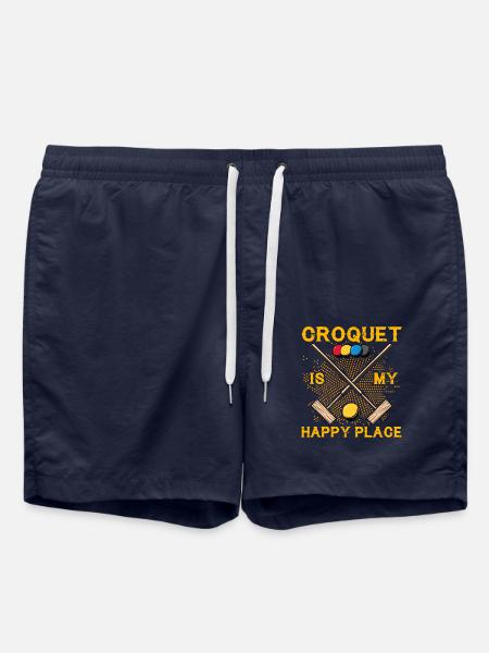 Croquet is my Happy Place - Swim Trunks - french navy
