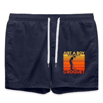 Juste un garçon qui aime le croquet - Short de bain - bleu marine - Devant - AI Model Male 185 light (185cm)