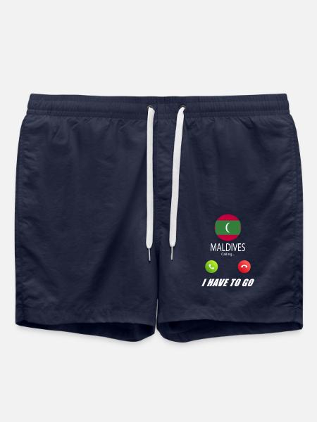 Malediven ruft an Lusiger Flaggen Spruch - Badeshorts - French Navy