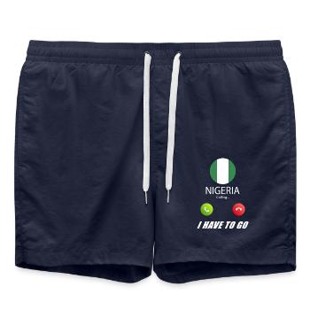 Le Nigeria appelle les drapeaux lusiger en disant - Short de bain - bleu marine - Devant - AI Model Male 185 light (185cm)