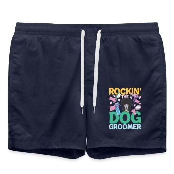 Rockin The Dog Groomer für einen Hundfriseur - Badeshorts - French Navy - Vorne - AI Model Male 185 light (185cm)