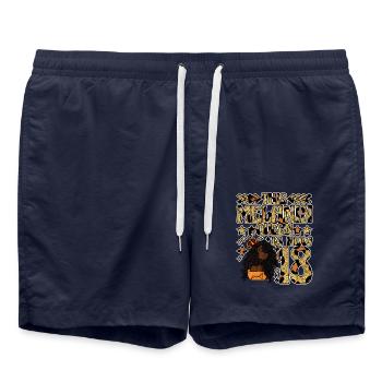 This melanin queen is now 18 black - Swim Trunks - french navy - Front - AI Model Male 185 light (185cm)