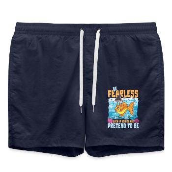 Be Fearless Even If You're Not Pretend To Be - Badeshorts - French Navy - Vorne - AI Model Male 185 light (185cm)