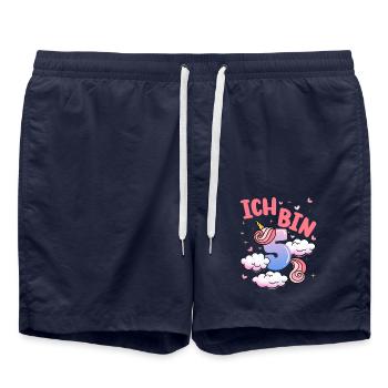 Ich Bin 5 Jahre Alt | Einhorn-thema | 5. - Badeshorts - French Navy - Vorne - AI Model Male 185 light (185cm)