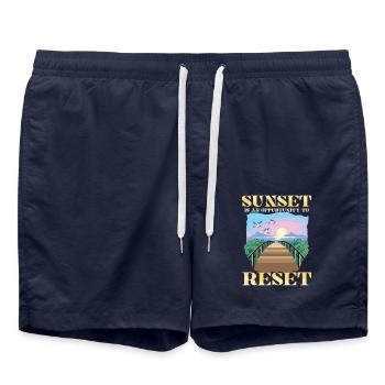Sunset Is An Oppurtunity To Reset für einen - Badeshorts - French Navy - Vorne - AI Model Male 185 light (185cm)