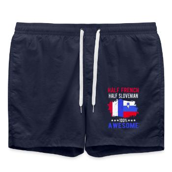 Moitié Français moitié slovène - Short de bain - bleu marine - Devant - AI Model Male 185 light (185cm)