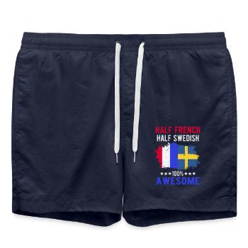 Moitié Français moitié suédois - Short de bain - bleu marine - Devant - AI Model Male 185 light (185cm)