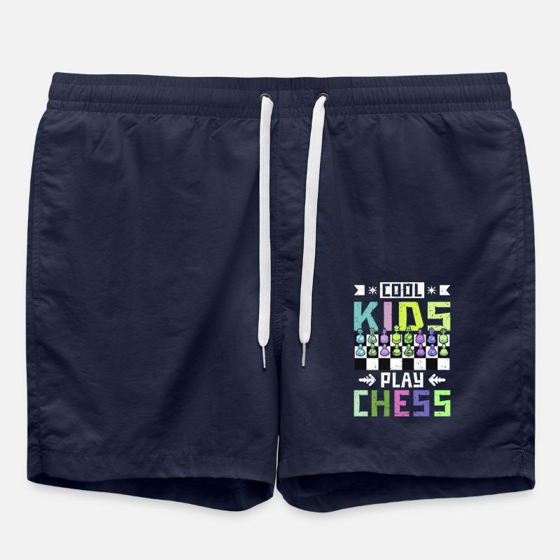 cool kids play chess - Swim Trunks - french navy