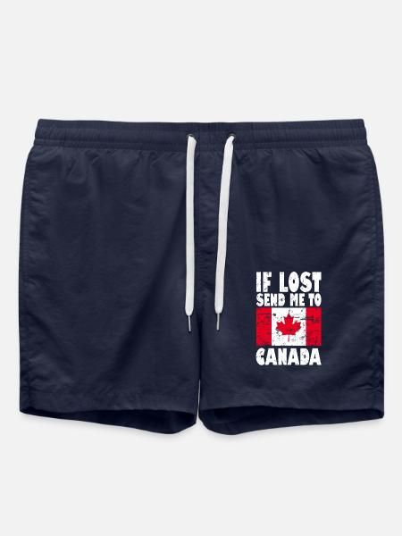 Canada Flag Saying - Swim Trunks - french navy