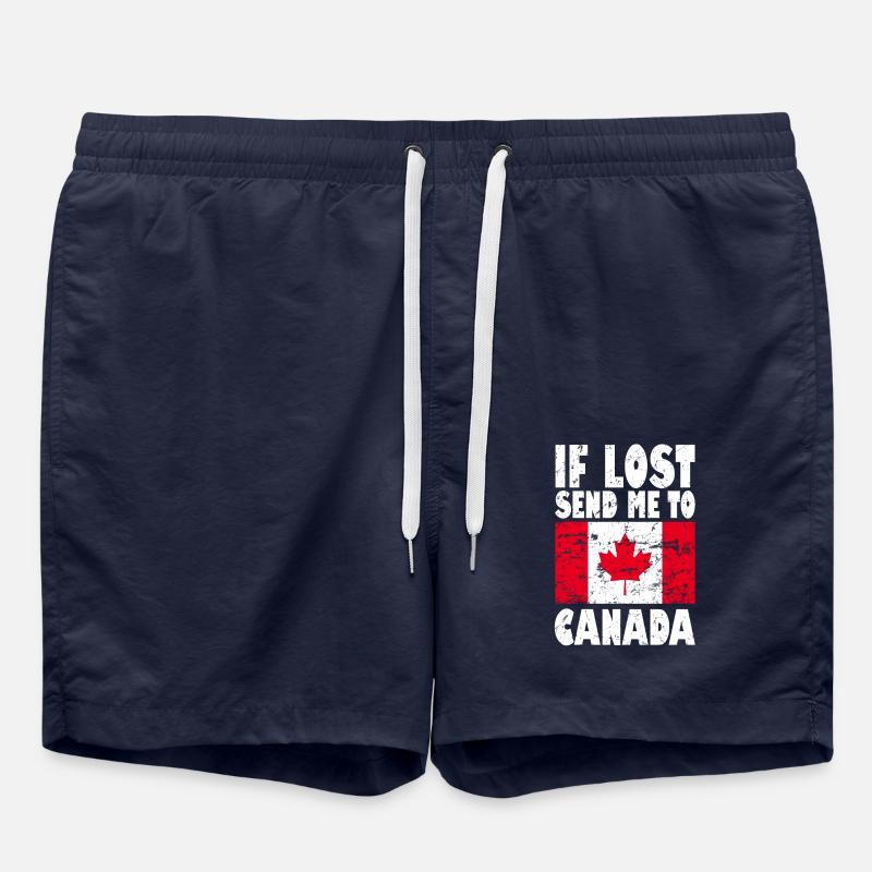 Canada Flag Saying - Swim Trunks - french navy