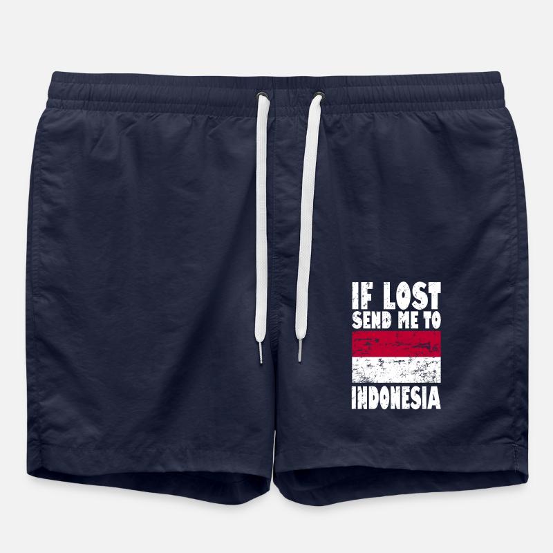 Indonesia Flag Saying - Swim Trunks - french navy