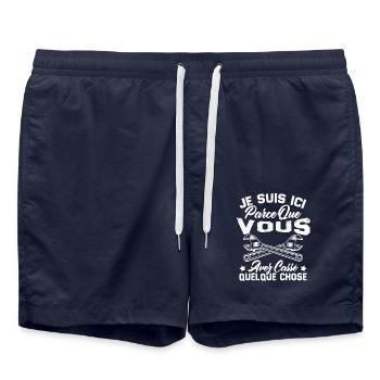 Je suis ici parce que vous avez cassé quelque chos - Short de bain - bleu marine - Devant - AI Model Male 185 light (185cm)