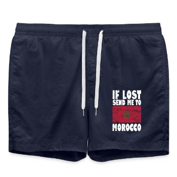 Drapeau du Maroc - Short de bain - bleu marine - Devant - AI Model Male 185 light (185cm)