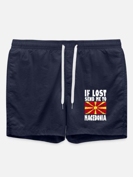 Macedonia Flag Slogan - Swim Trunks - french navy