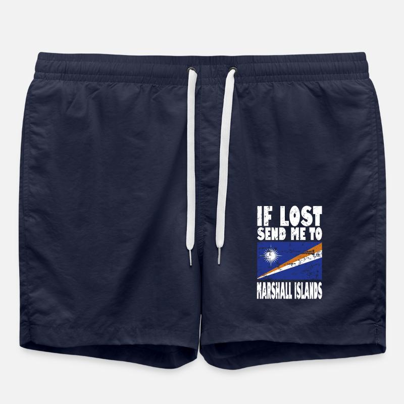 Marshall Islands Flag Saying - Swim Trunks - french navy