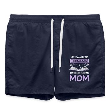 My favorite librarian calls me mom - Badeshorts - French Navy - Vorne - AI Model Male 185 light (185cm)