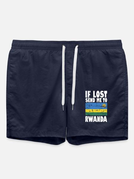 Rwanda Flag Saying - Swim Trunks - french navy
