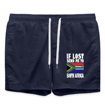 Drapeau de l’Afrique du Sud - Short de bain - bleu marine - Devant - AI Model Male 185 light (185cm)