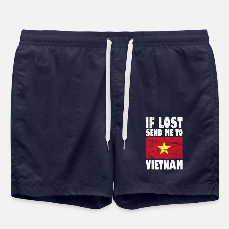 Vietnam Flagge Spruch - Badeshorts - French Navy