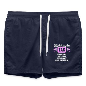 Nicht mein Tag oder Monat oder Jahr oder Planet - Badeshorts - French Navy - Vorne - AI Model Male 185 light (185cm)