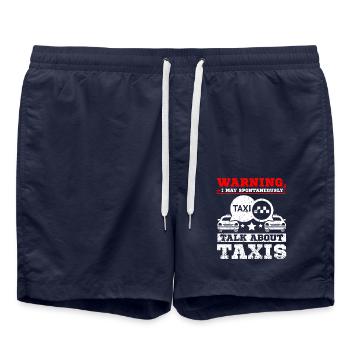 Talk about taxis - Swim Trunks - french navy - Front - AI Model Male 185 light (185cm)